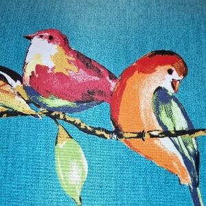 Mainstays Blue Perch Pillow with Pink & Orange Bird Prints